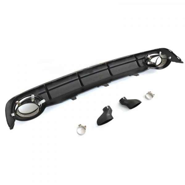 Diffuseur arriere AUDI A6 C7 10-14 - Look RS6 - Noir Brillant