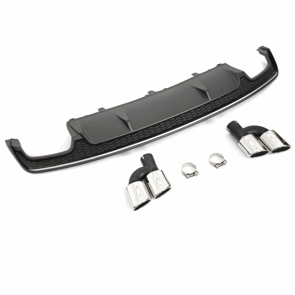 Diffuseur arriere AUDI A7 C7 sportback 14-18 - Look S7 - Noir Argent