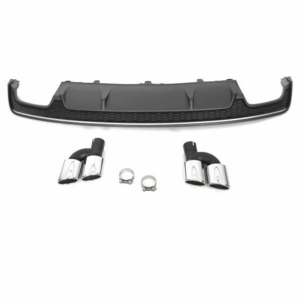 Diffuseur arriere AUDI A7 C7 sportback 14-18 - Look S7 - Noir Argent