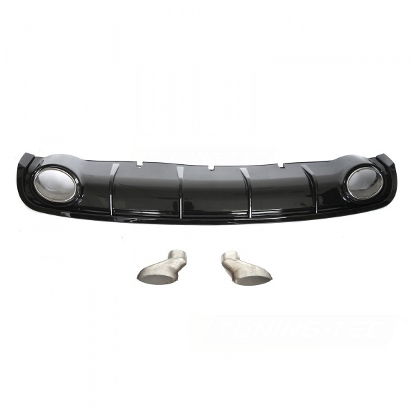 Diffuseur arrière look RS6 noir brillant avec double sortie pour Audi A6 C7 11-14