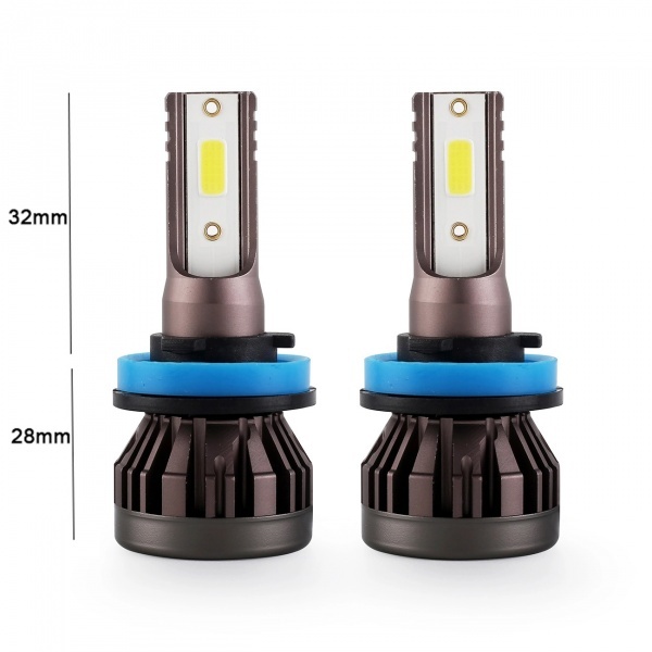 2 LED-Lampen H8 H9 H11 ultraMini 10000lumen 6000K - Reinweiß