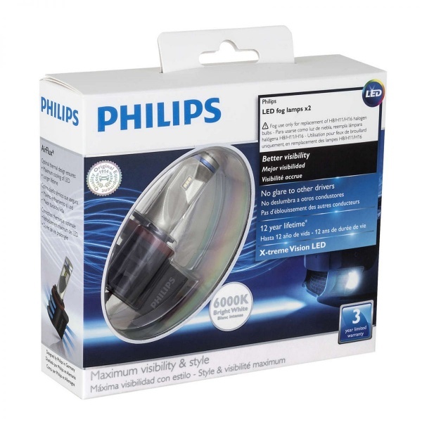 Philips 2 Lampen X-treme Vision LED 6000K - H11 / H8 / H16