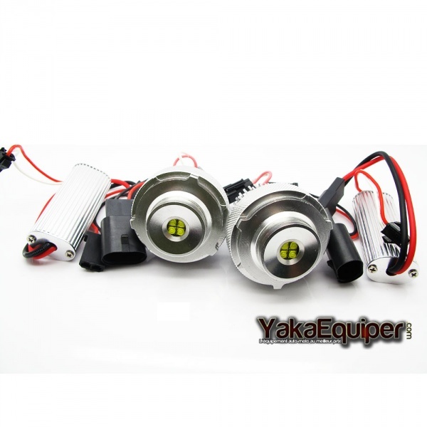 Pack Ampoule LED 64Watts anneaux angel eyes BMW E60 E61- Blanc