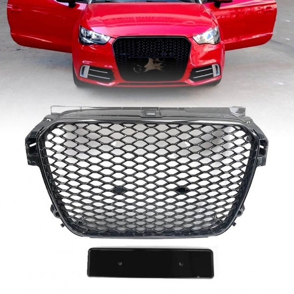 Grille calandre Audi A1 8X 10-14 - Nid d'abeille RS1 - Noir
