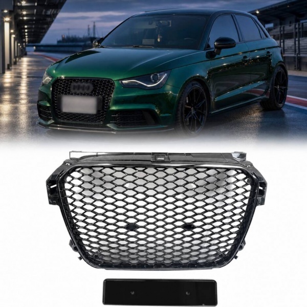 Grille calandre Audi A1 8X 10-14 - Nid d'abeille RS1 - Noir