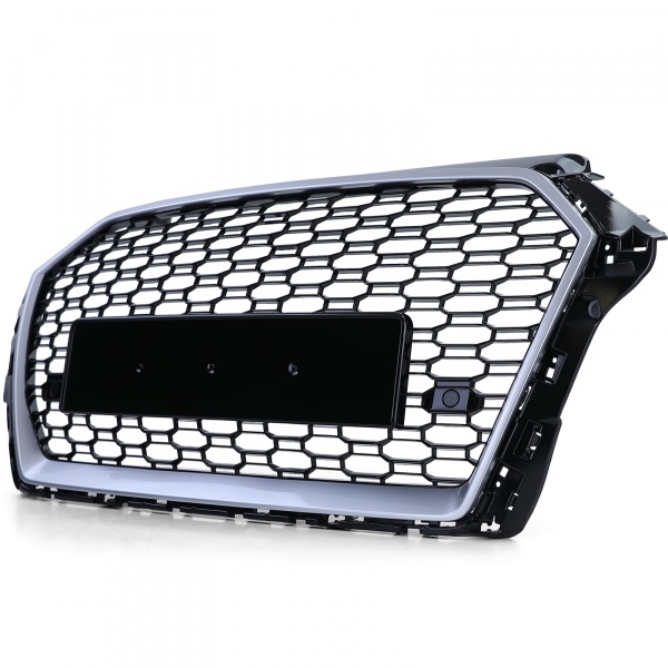 Grille calandre Audi A3 8V - 17-20 - look RS3 - Noir Argent - PDC et Sans