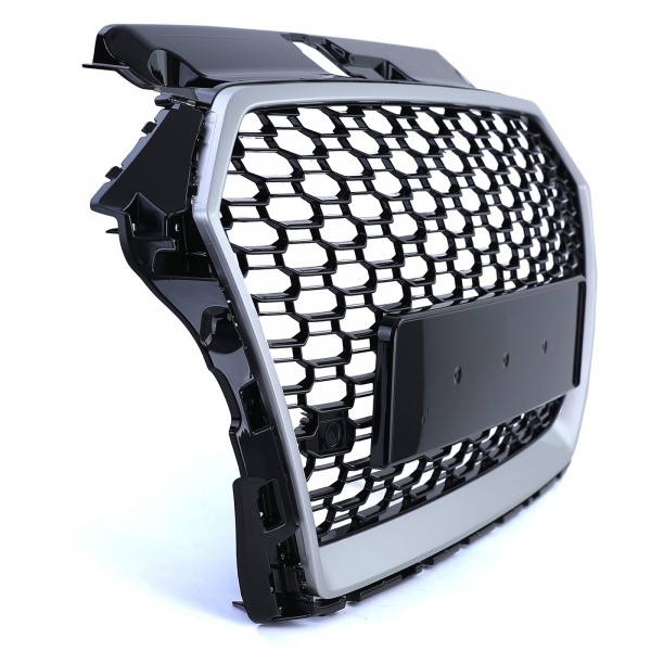 Grille calandre Audi A3 8V - 17-20 - look RS3 - Noir Argent - PDC et Sans