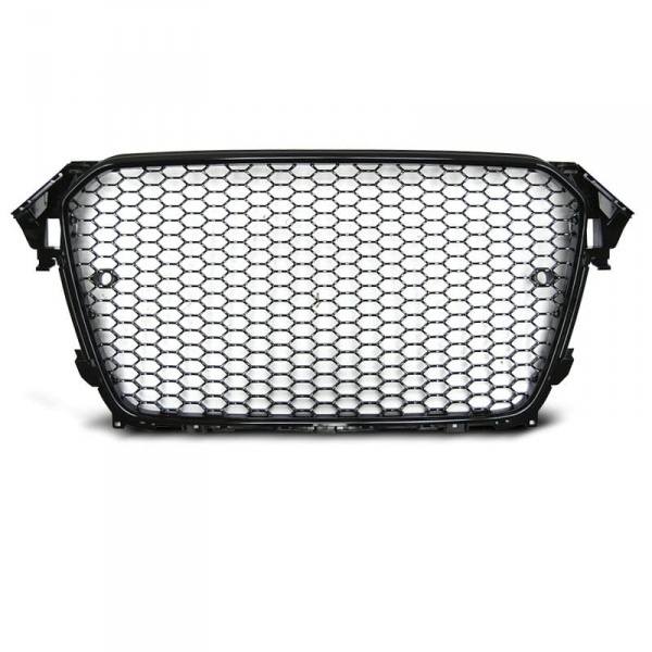 Grille calandre Audi A4 B8 facelift 11-15 - cadre Noir brillant PDC - look RS4