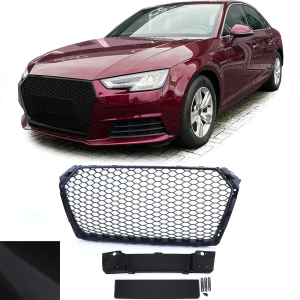 Grille calandre Audi A4 B9 modele 15-19 - look RS - Noir Mat