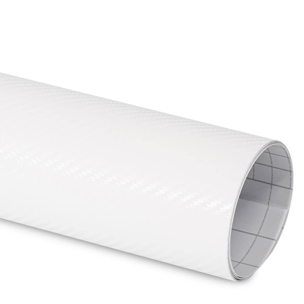 Film covering carbone 3D blanc 152 cm anti-bulles vendu au mètre