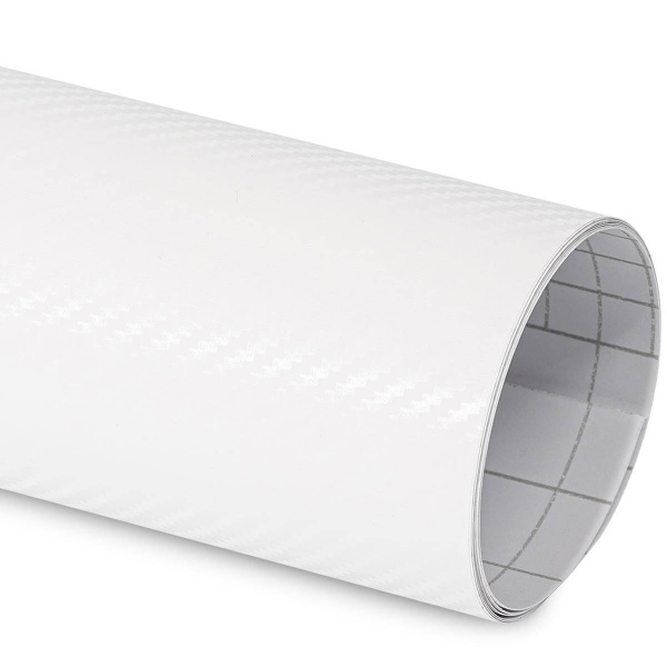 Film covering carbone 3D blanc 152 cm anti-bulles vendu au mètre