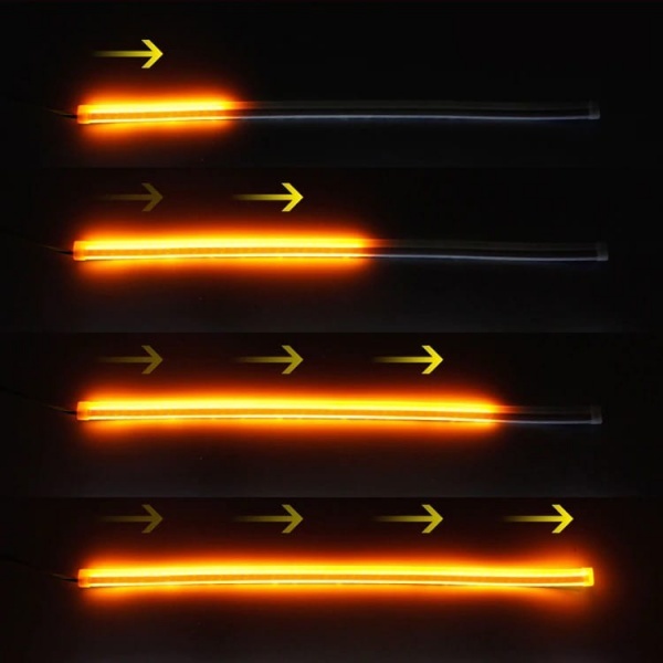 Pack 2 Bandes Flexibles LED 30cm LTI - Feux de jour + Cligno dynamique - Blanc Pur