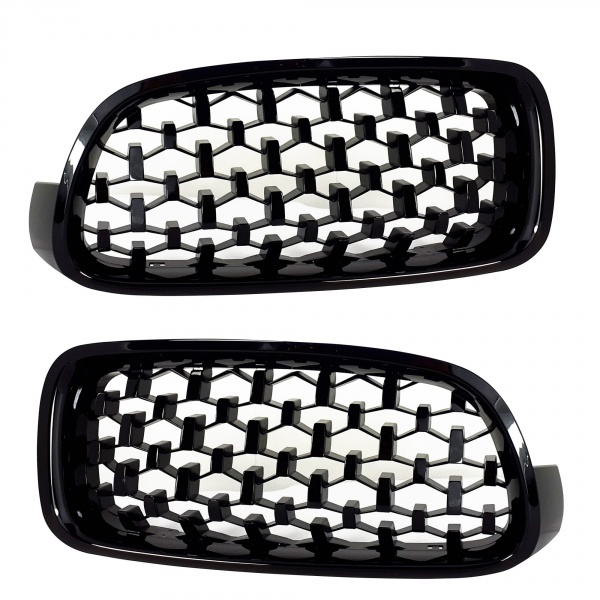 Grilles calandre BMW Serie 3 F30 F31 11-18 look Diamant - Noir Brillant
