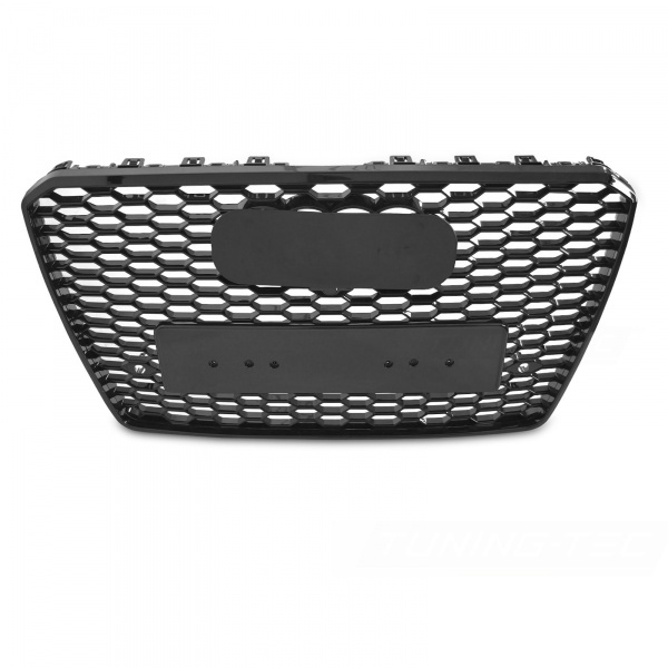 Grille calandre Audi A8 D4 13-17 - look RS8 - Noir Brillant