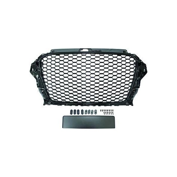 Grille calandre Audi A3 8V - look RS3 - Noir