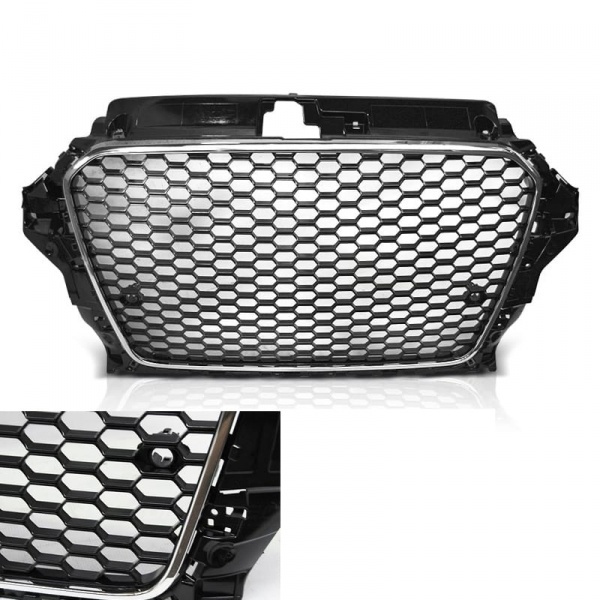 Grille calandre Audi A3 8V - look RS3 - Noir Chrome - PDC