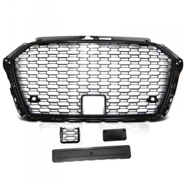 Grille calandre Audi A3 8V - 17-20 - look RS3 - Noir - PDC - ACC
