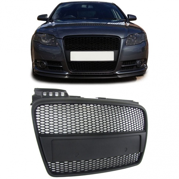 Grille calandre Audi A4 B7 04-08 - noir - look RS4