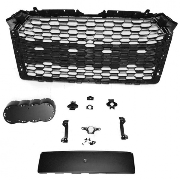 Grille calandre Audi A4 B9 15-19 - look RS4 - Noir Brillant - PDC