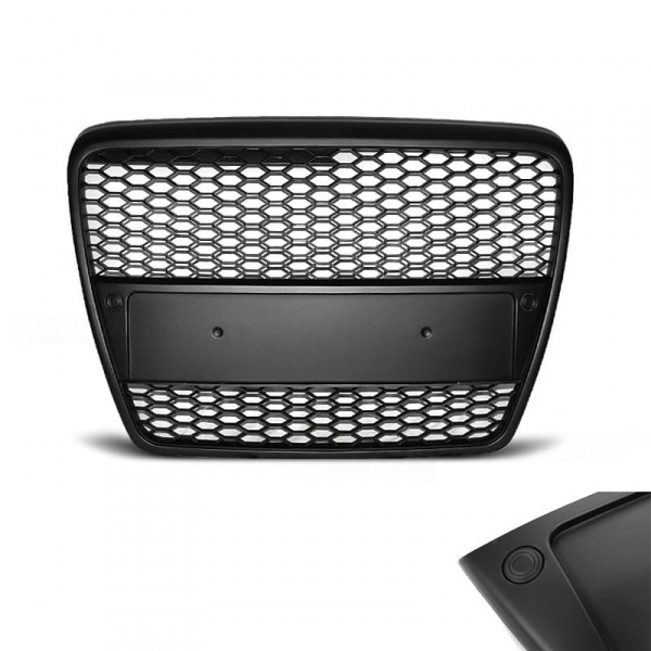 Grille calandre Audi A6 C6 04-08 - look RS6 - Noir Mat