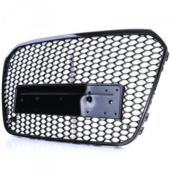 Grille calandre Audi A6 C7 4G 10-14 - Noir brillant - look RS6