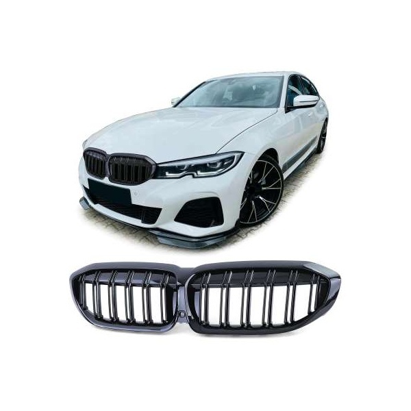 Grilles calandre BMW Serie 3 G20 G21 look m3 - 18-22 - Noir Brillant