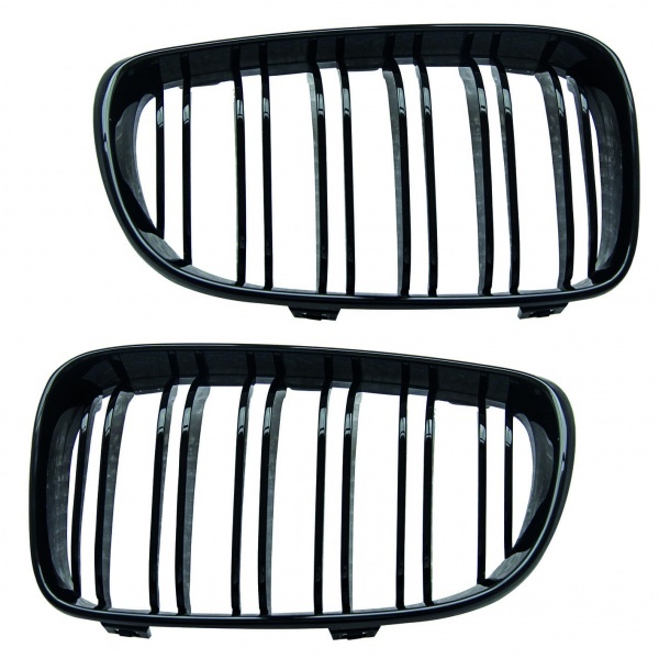 Grilles calandre BMW Serie 1 E81  E87 LCI 08-11 - Noir brillant - look M