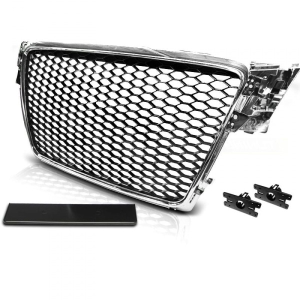 Grille calandre Audi A4 B8 08-11 - Chrome - look RS4