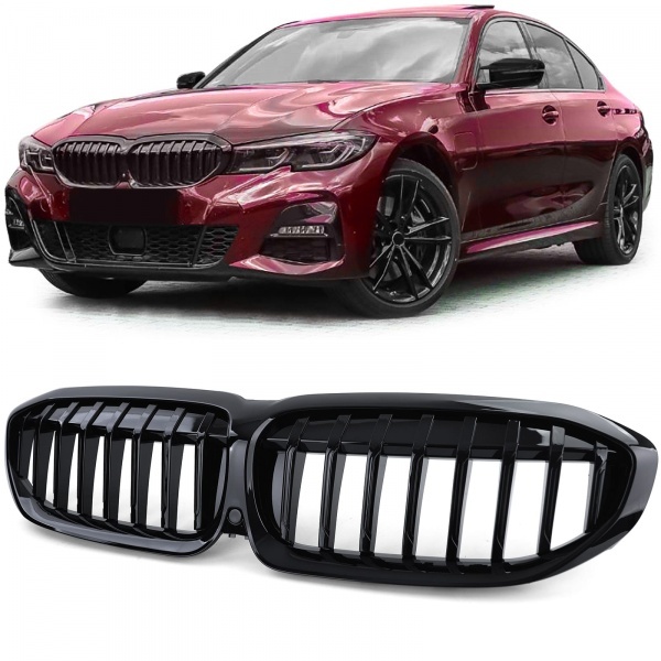 Grilles calandre BMW Serie 3 G20 G21 look mperf - 18-22 - Noir Brillant