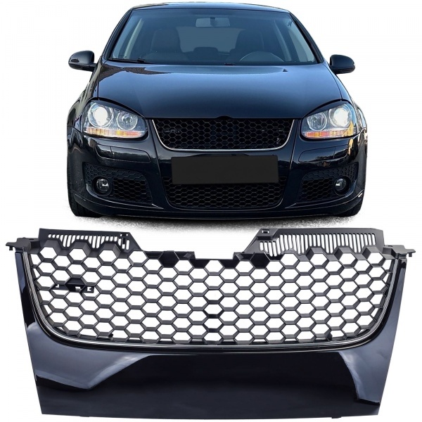 Grille calandre VW Golf 5 (V) - look GTI - Noir Chrome