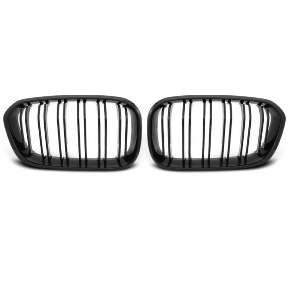 Grilles calandres BMW Serie 1 F20 F21 LCI 15-18 - Noir Brillant 6 lames