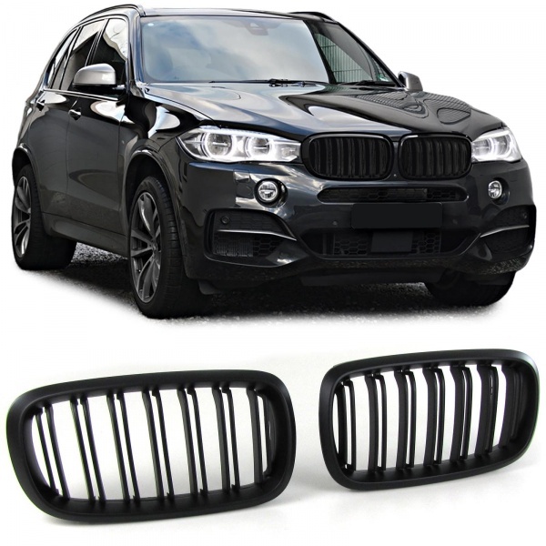Grilles calandre BMW X5 F15 X6 F16 13-18 - Noir Mat look M
