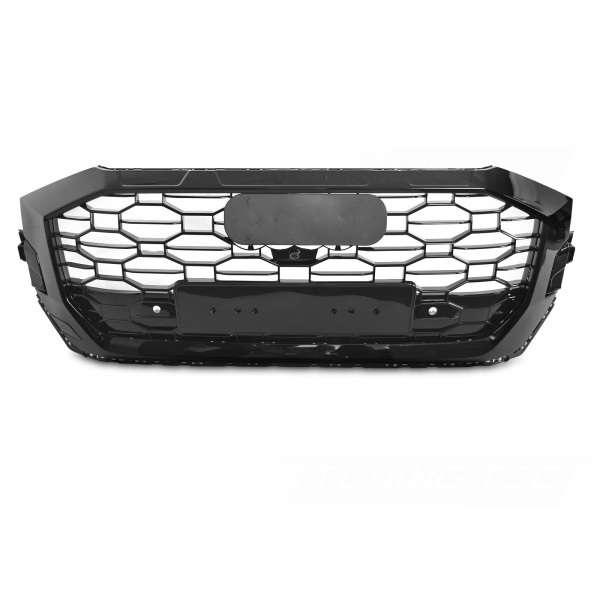 Grille calandre Audi Q8 18-23 - look RSQ8 logo - Noir Brillant - camera PDC