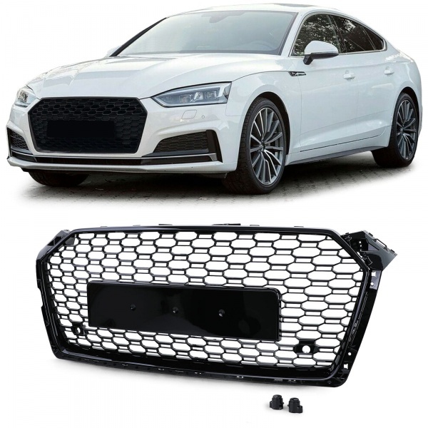 Grille calandre Audi A5 F5 16-18 - look RS5 - Noir Laqué - PDC
