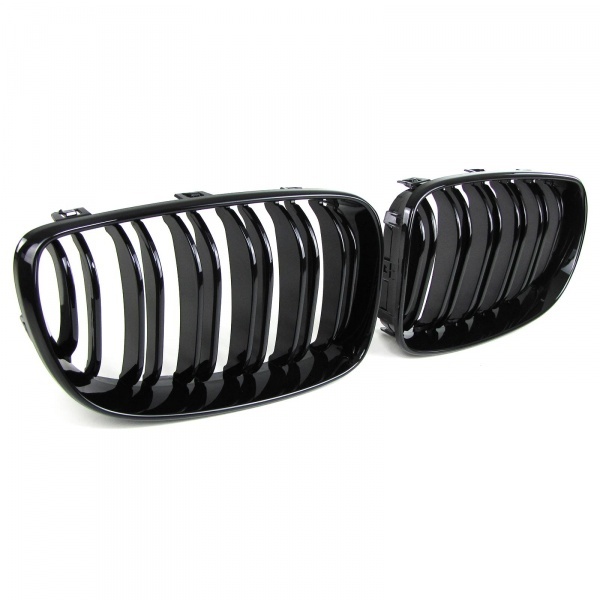 Grilles calandre BMW Serie 1 E81  E87 08-11 look M - Noir brillant