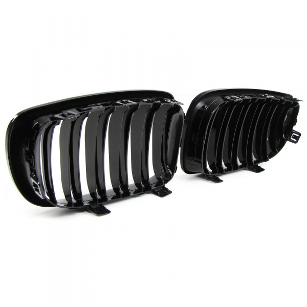Grilles calandre BMW Serie 1 E81  E87 08-11 look M - Noir brillant