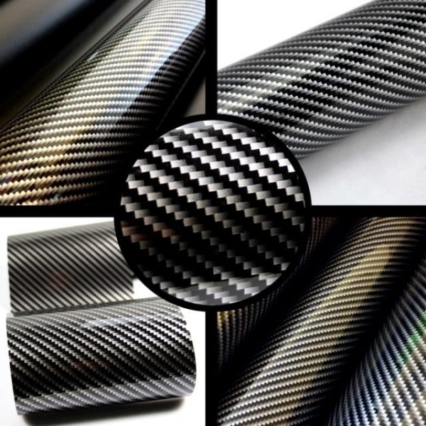 Vinyl adhesif 2D-B Carbone noir brillant au metre / 150cm