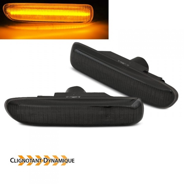 Clignotants LED dynamiques BMW Serie 3 E46 Berline compact coupe - Noir fume