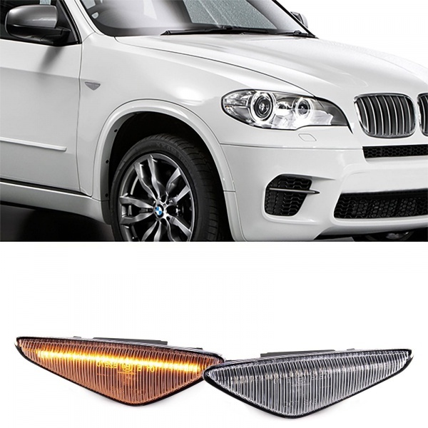 Clignotants ailes LED dynamiques BMW X5 X6 X3 E70 E71 E72 F25 - Clair