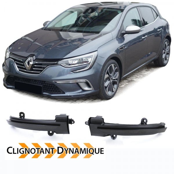 2 Clignotants retro dynamiques LED Renault Megane 4 - Noir