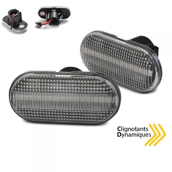 2 Clignotants d'aile dynamiques LED Dacia Renault - Clair