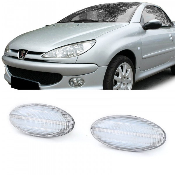 2 Clignotants d'aile LED Peugeot 107 206 307 407 607 Clair