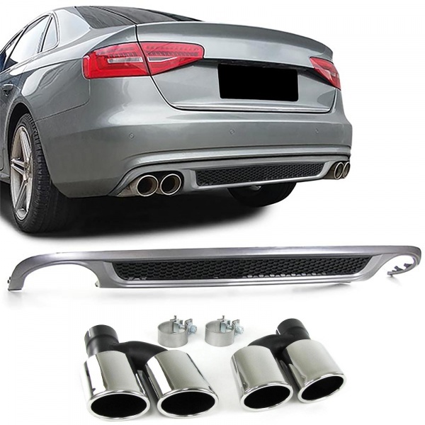 Diffuseur arriere AUDI A4 B8 phase 1 07-11 - Look S4