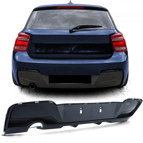 Diffuseur arriere BMW serie 1 F20 F21 phase 1 sortie simple noir mat