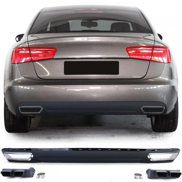 Diffuseur arriere AUDI A6 C7 4G 10-14 - Look S6 - Noir