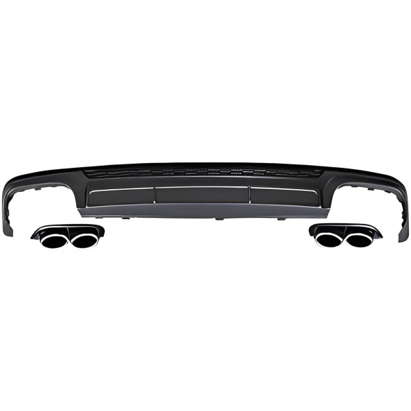Diffuseur arriere AUDI A6 C8 sline 18-22 - Look S6 noir brillant argent