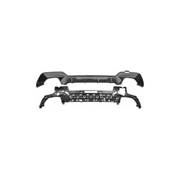 Diffuseur arriere BMW serie 3 G20 double sortie double 19-22 - look carbone