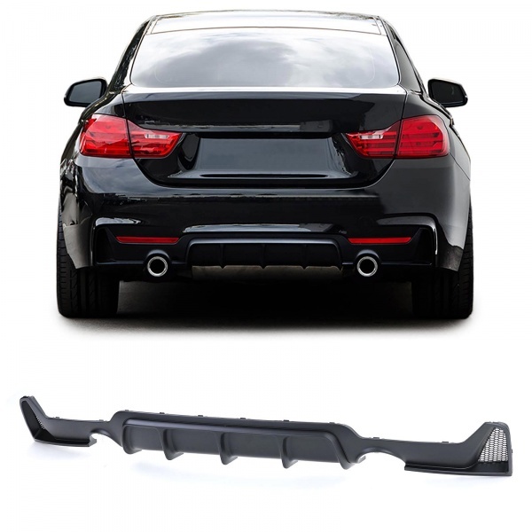 Diffuseur arriere BMW serie 4 F32 F33 F36 double sortie simple - noir mat