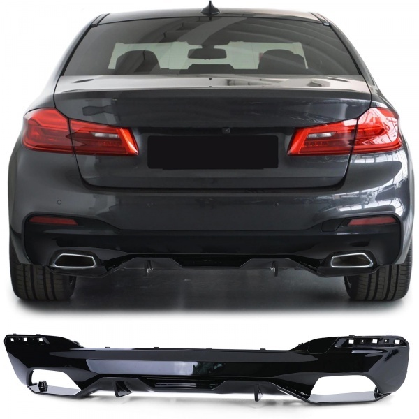 Diffuseur arriere BMW serie 5 G30 G31 16-24 - look Mperf - Noir brillant