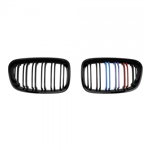 Grilles calandres BMW Serie 1 F20 F21 11-14 look couleur M - Noir Brillant